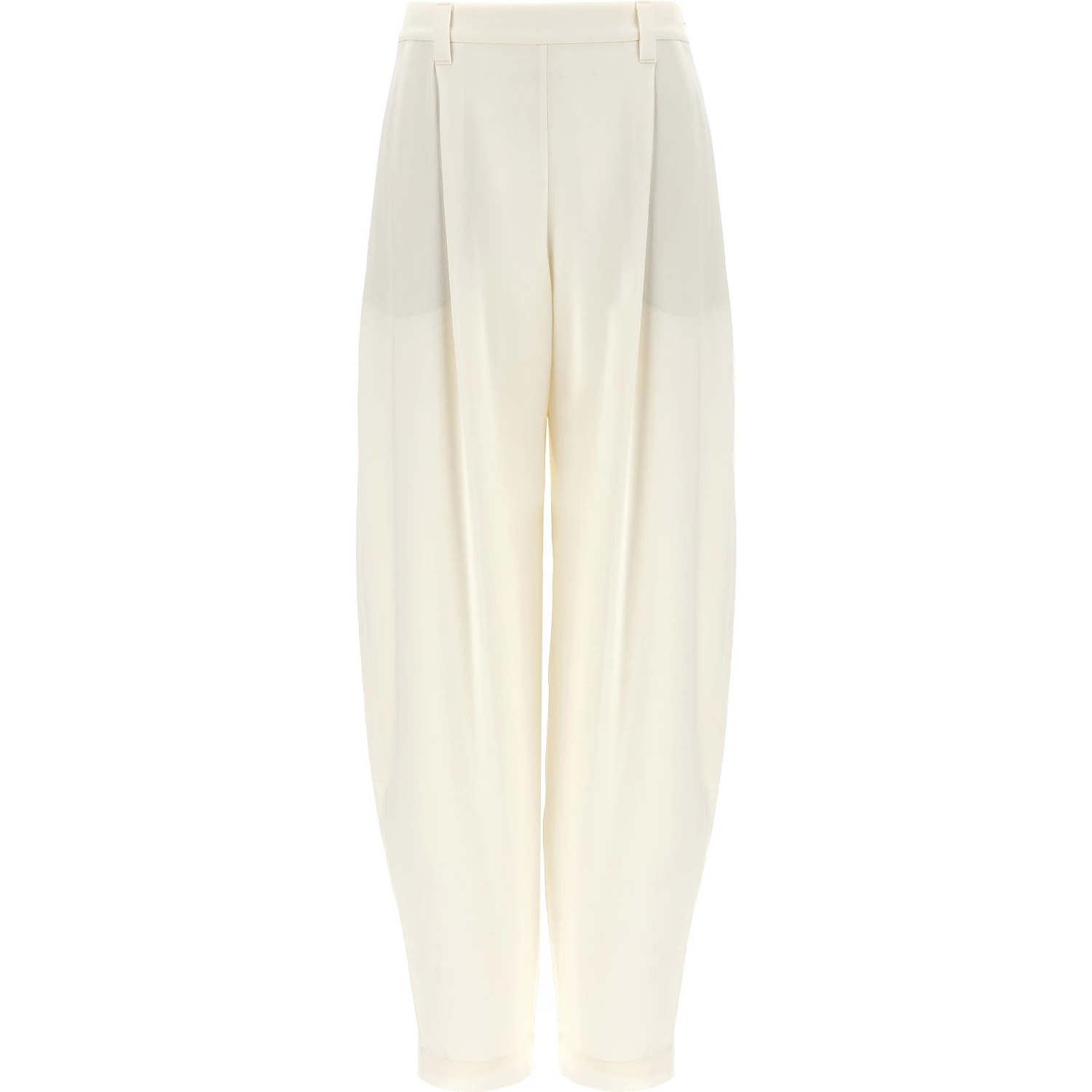 White Silk Casual Pants
