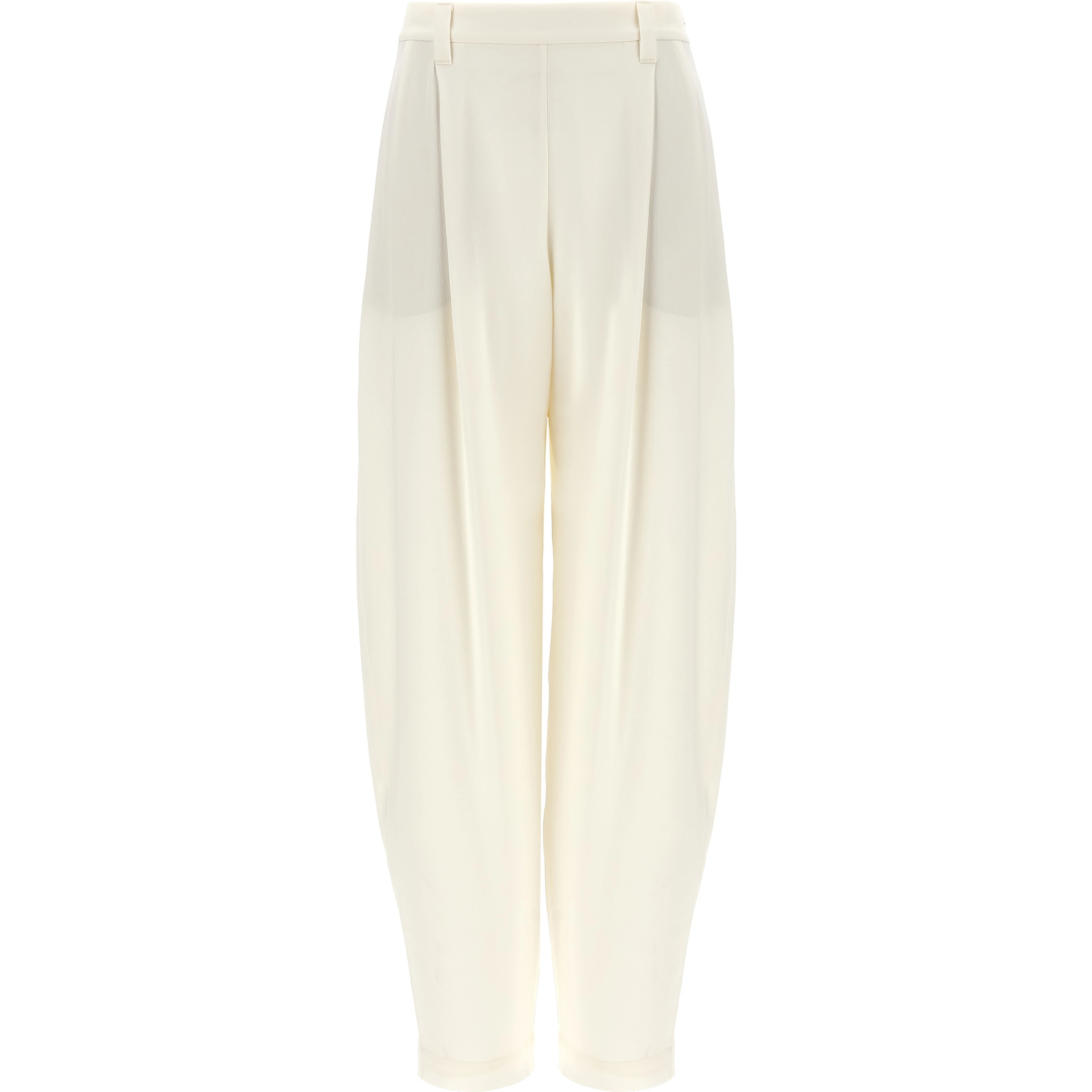 White Silk Casual Pants