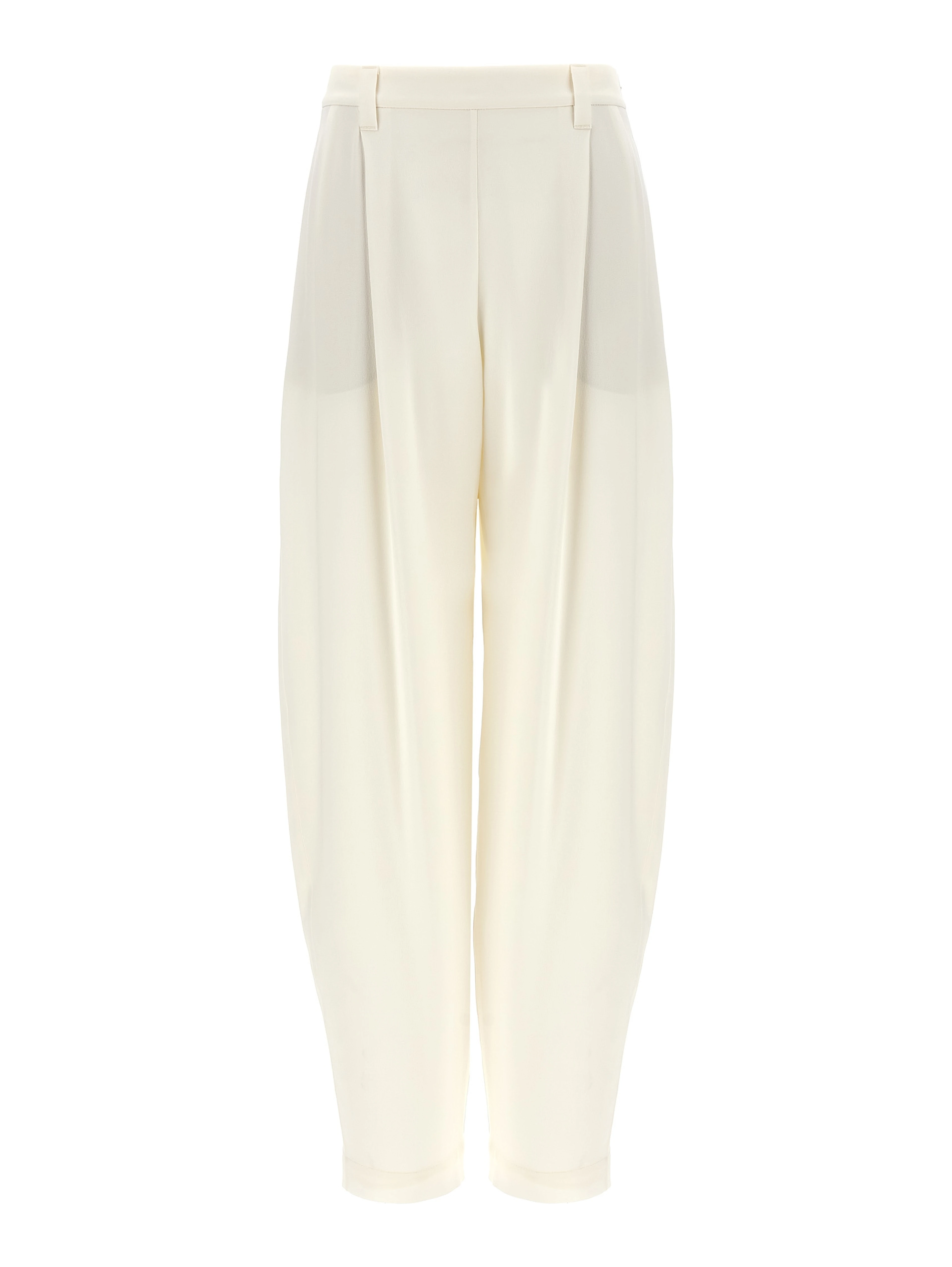 White Silk Casual Pants