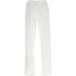 White Cotton Straight-Leg Jeans