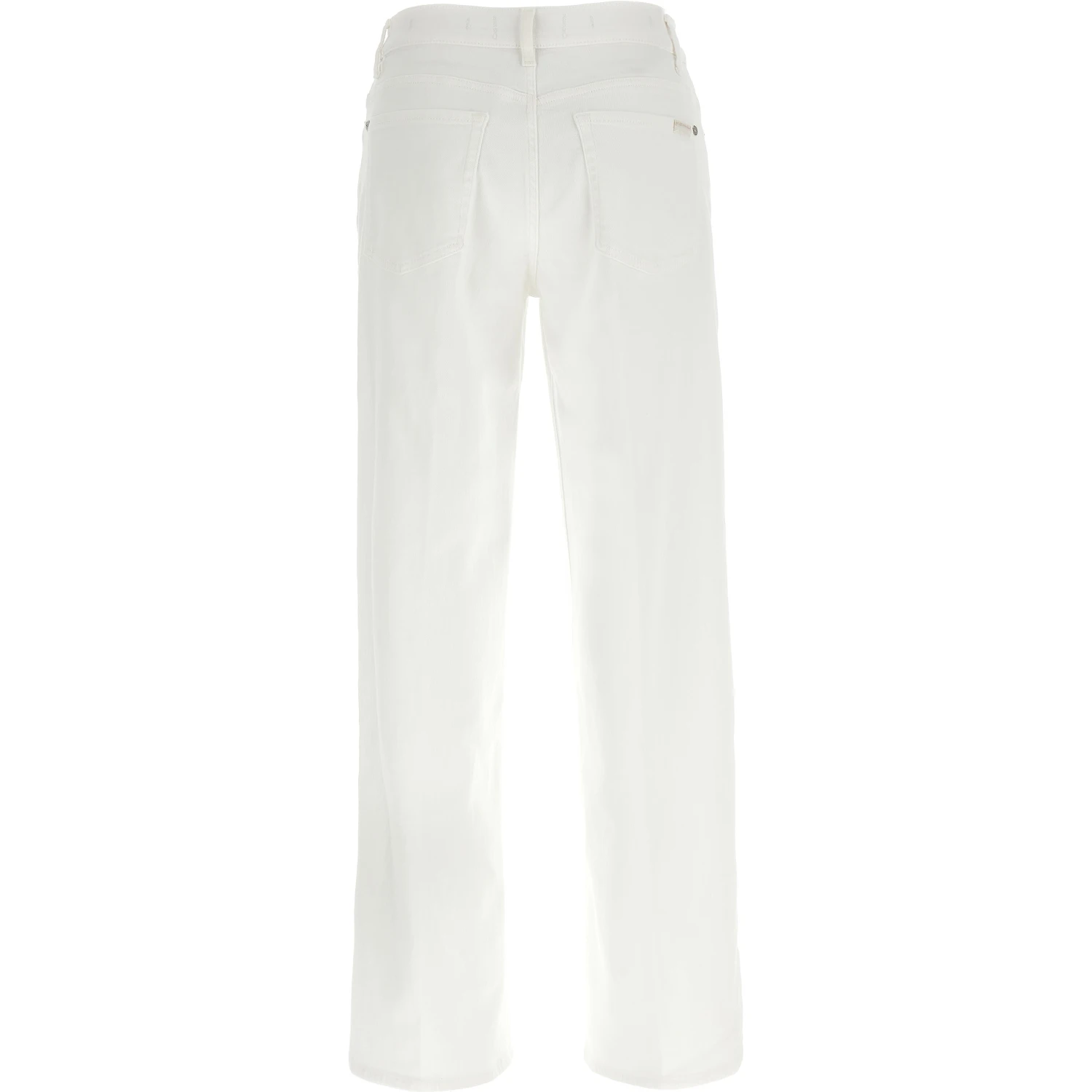 White Cotton Straight-Leg Jeans