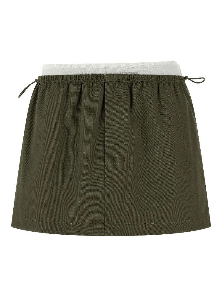Bicolor Cotton Long Skirt