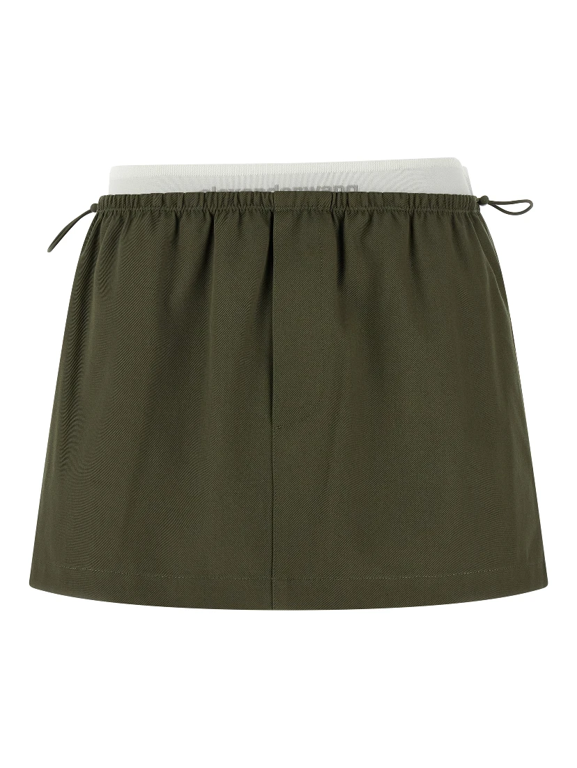 Bicolor Cotton Long Skirt