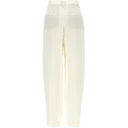 White Silk Casual Pants