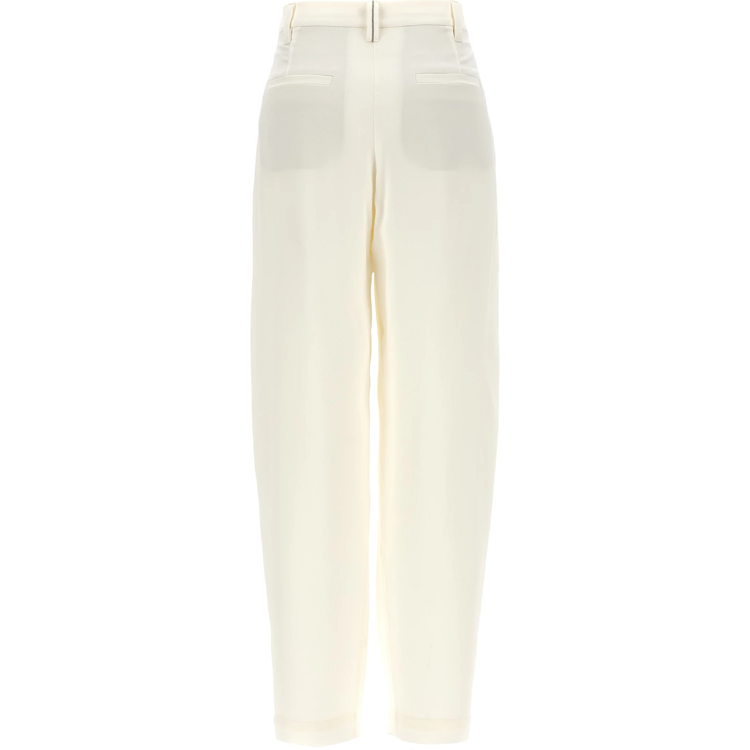 White Silk Casual Pants