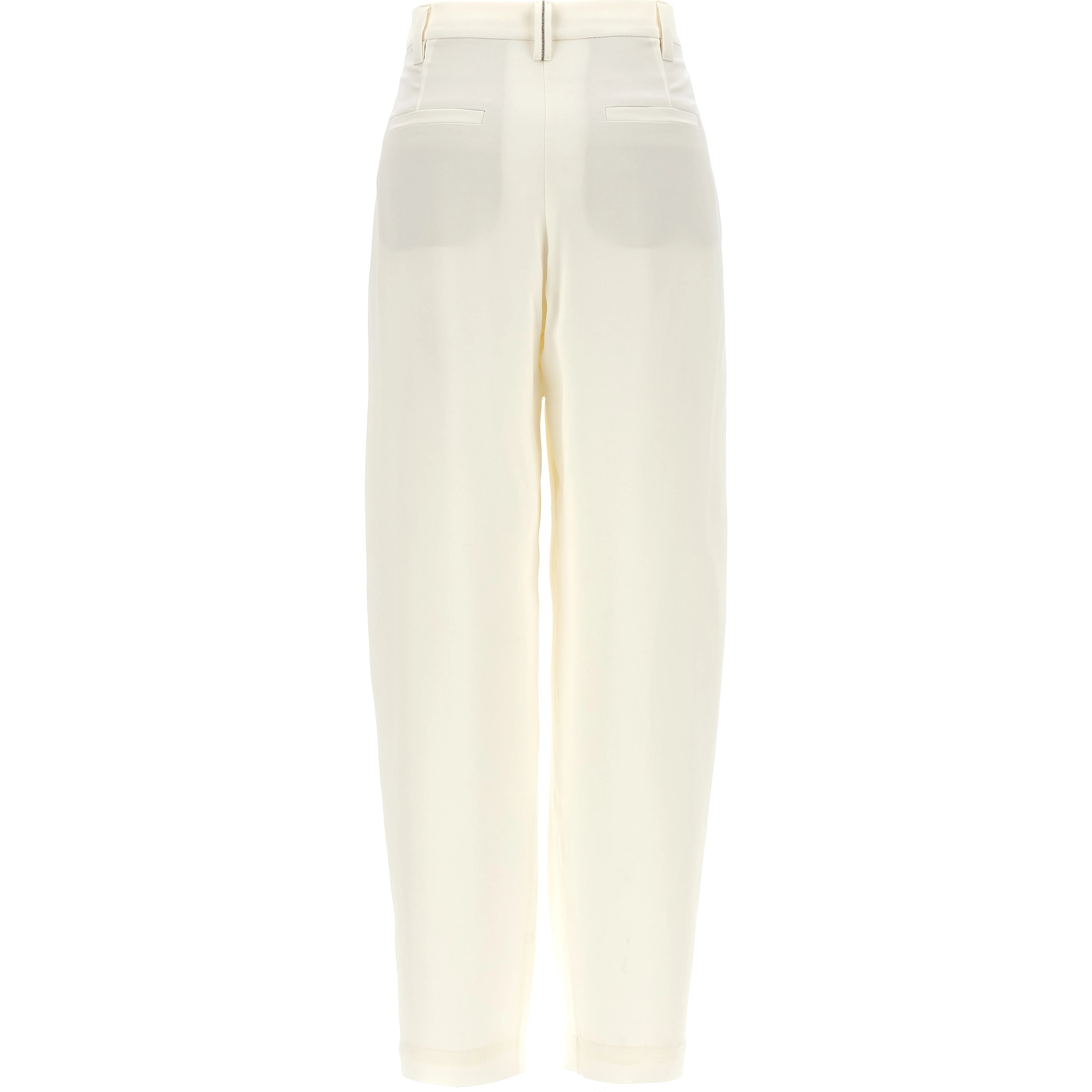 White Silk Casual Pants