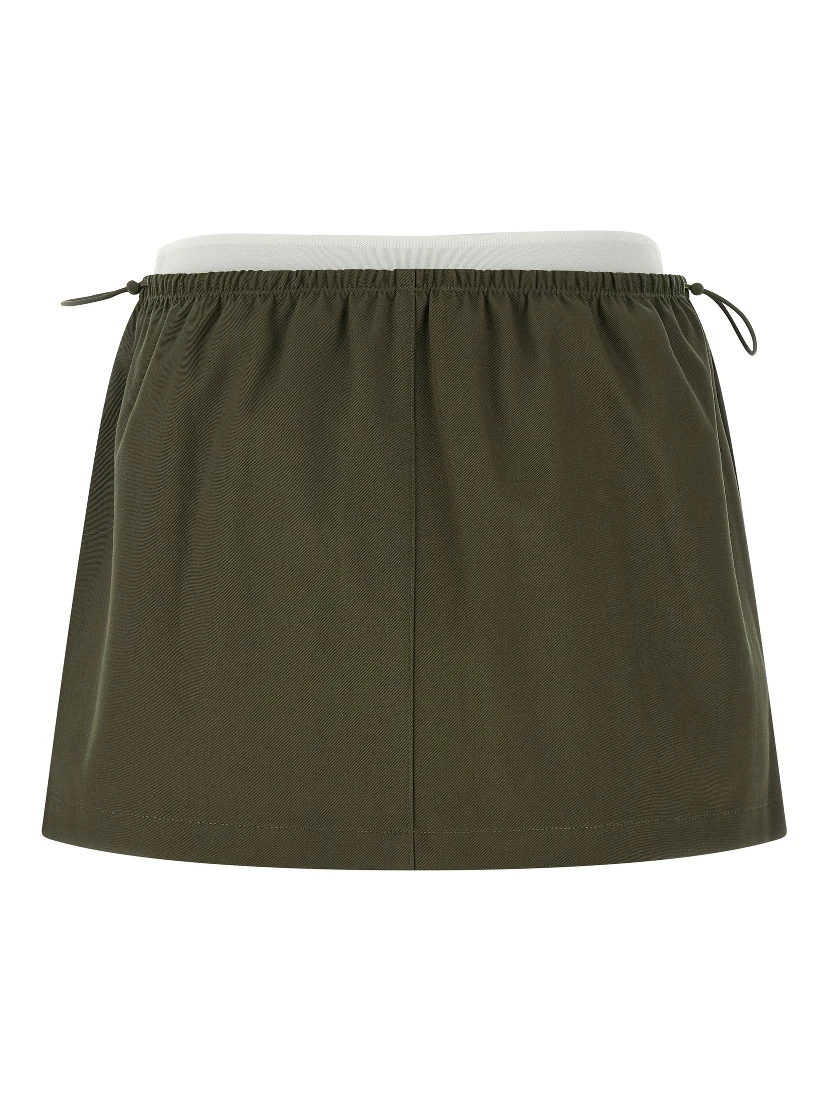 Bicolor Cotton Long Skirt