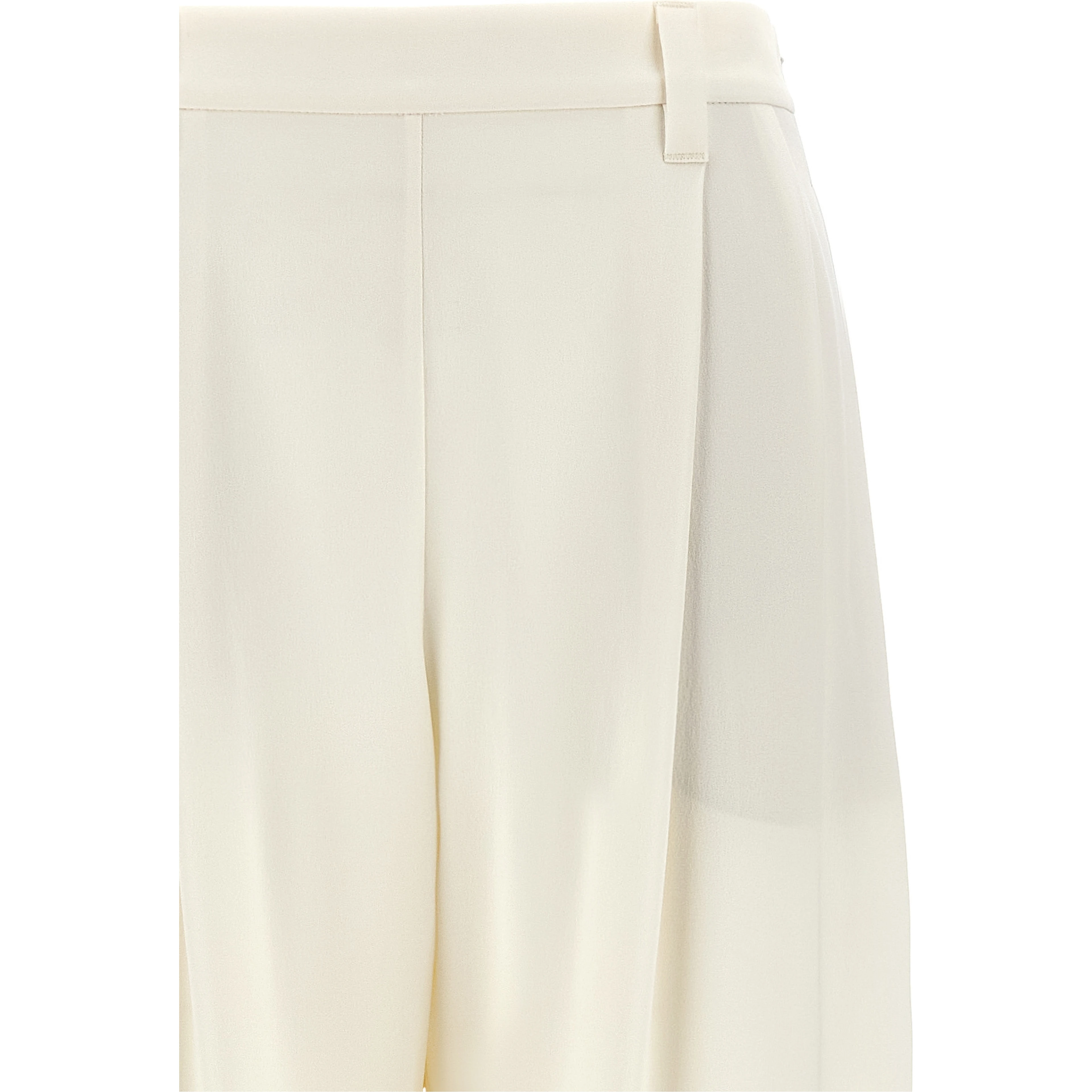 White Silk Casual Pants
