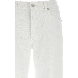 White Cotton Straight-Leg Jeans