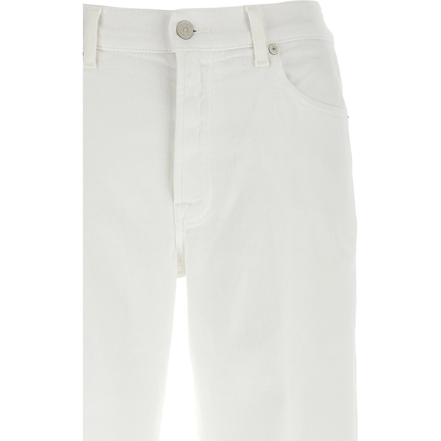 White Cotton Straight-Leg Jeans