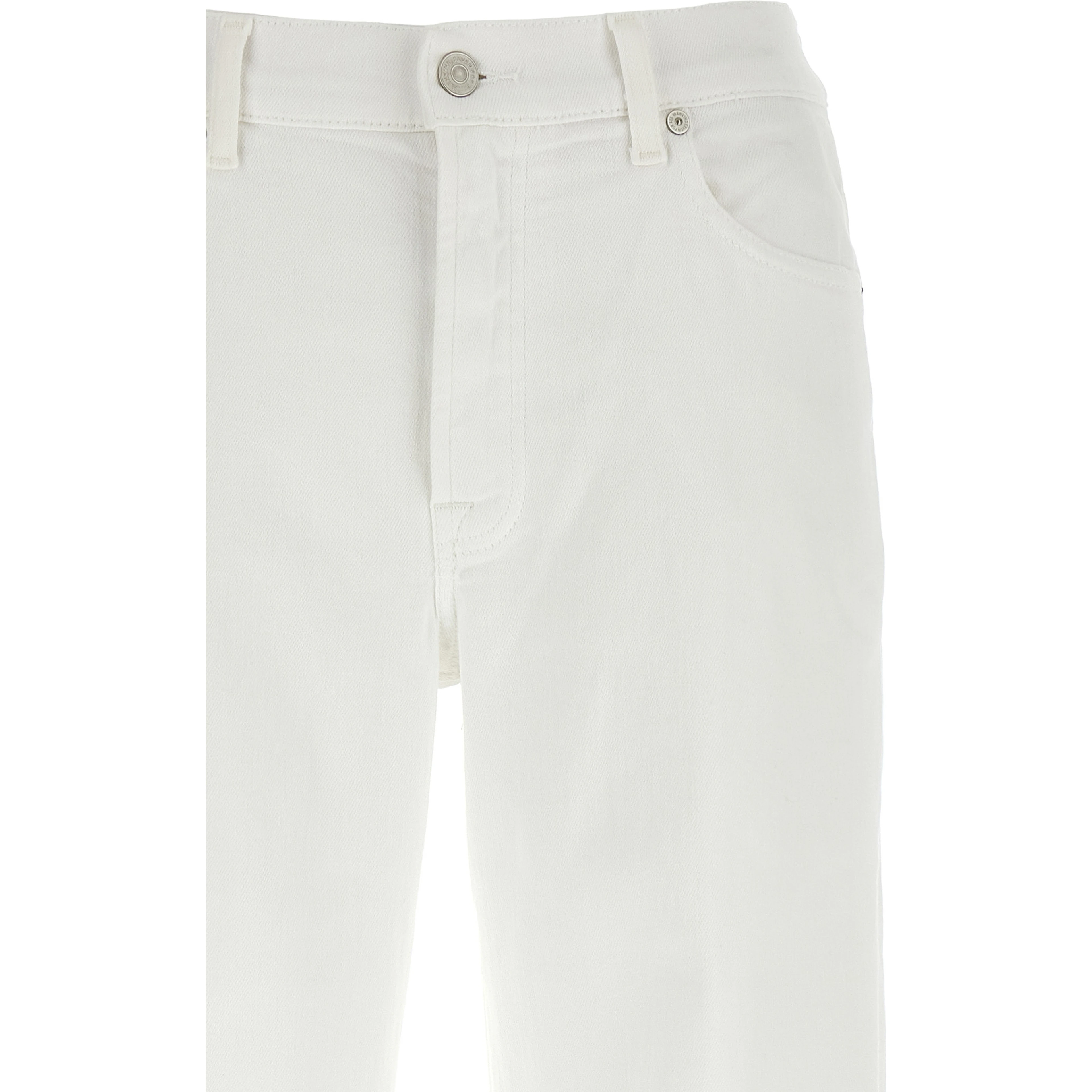 White Cotton Straight-Leg Jeans