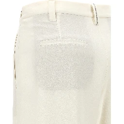 White Silk Casual Pants