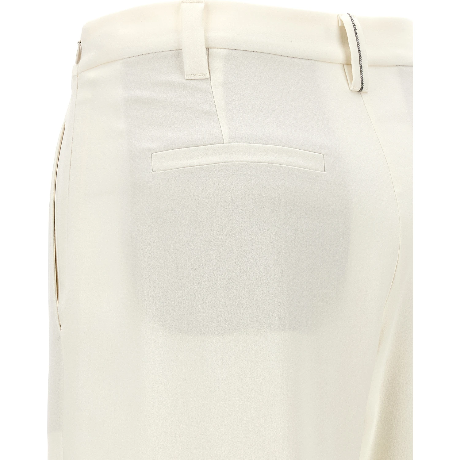 White Silk Casual Pants