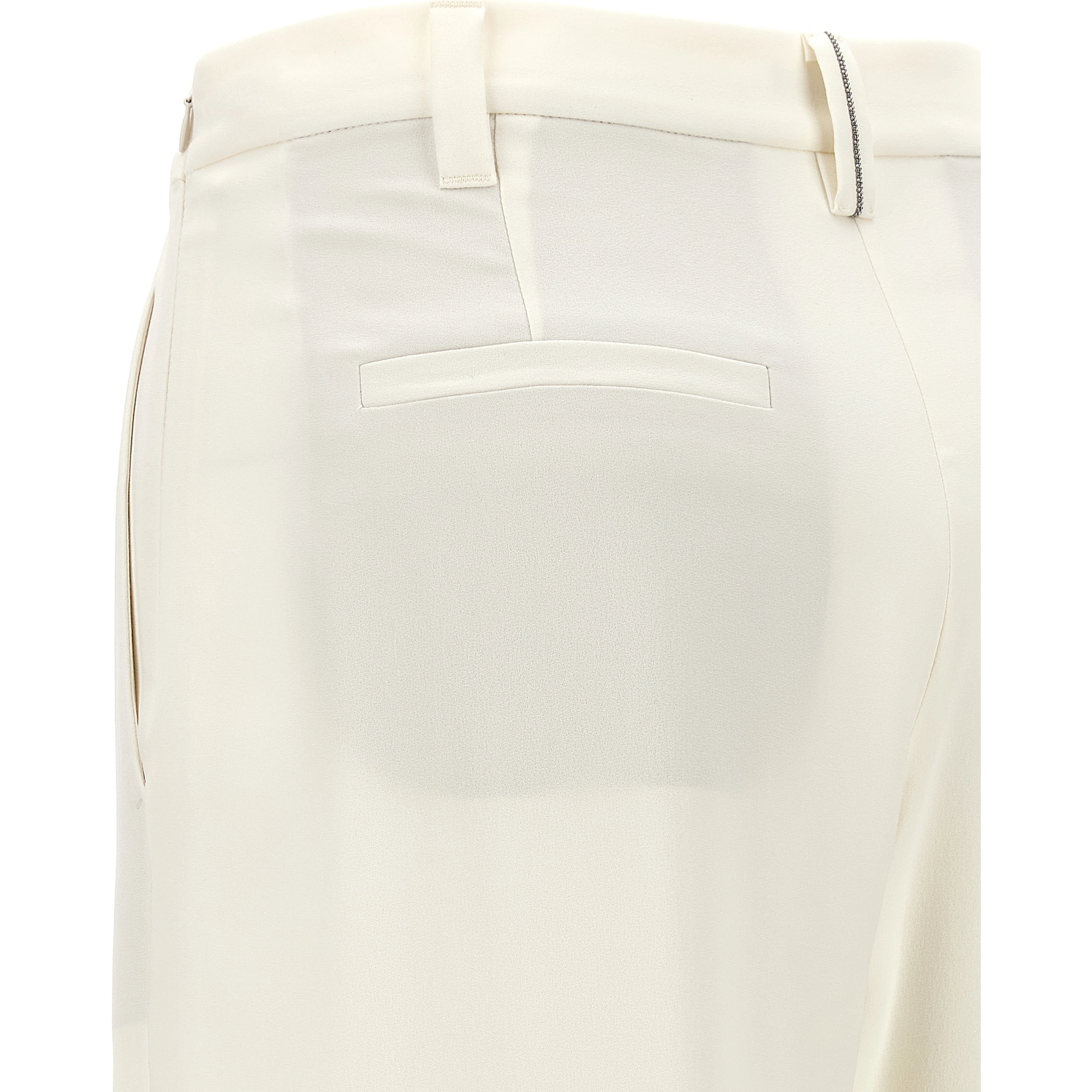 White Silk Casual Pants