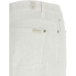 White Cotton Straight-Leg Jeans
