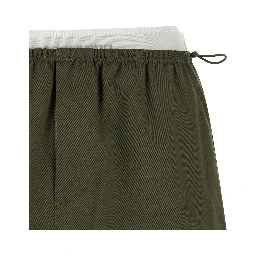 Bicolor Cotton Long Skirt