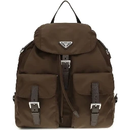 Brown Recycled Polyamide Backpack