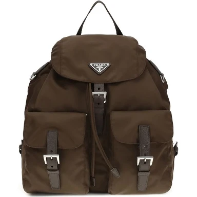 Brown Recycled Polyamide Backpack