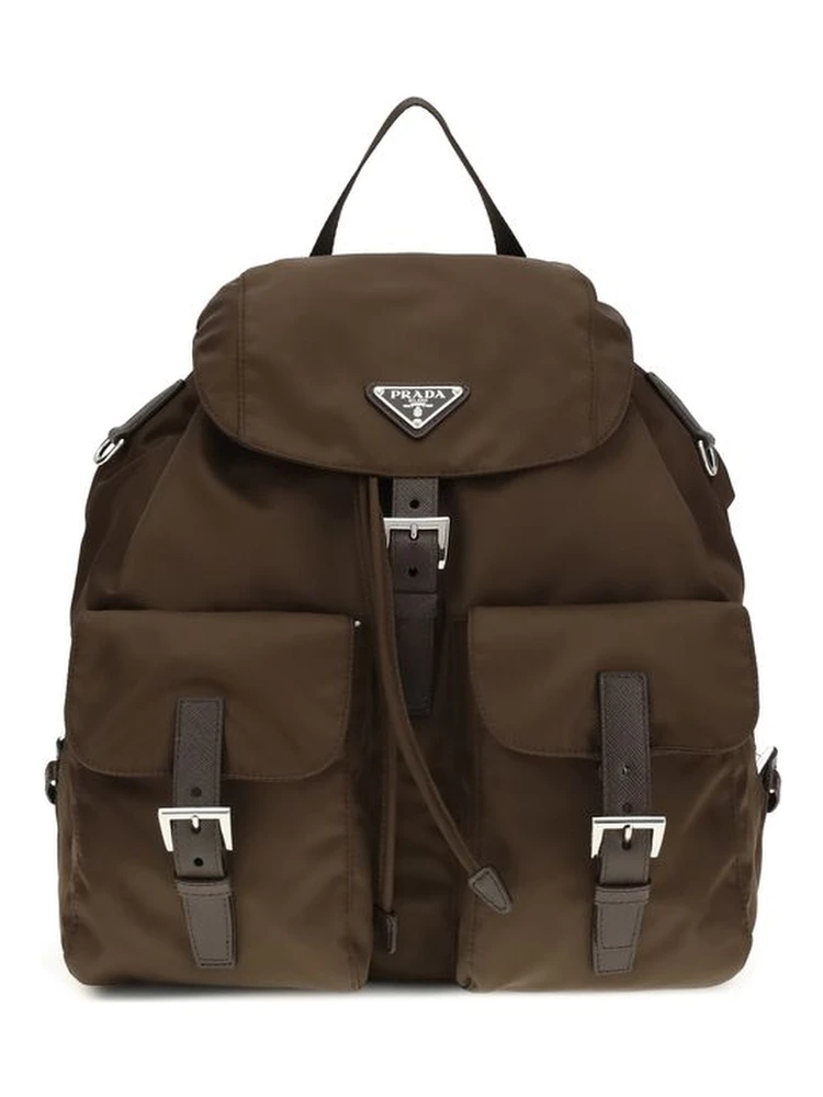 Brown Recycled Polyamide Backpack