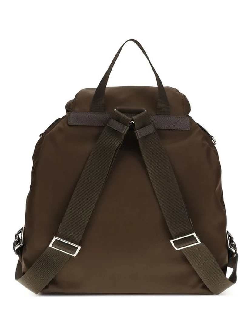 Brown Recycled Polyamide Backpack