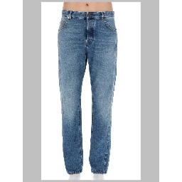 JEANS DRITTO IN DENIM DÉLAVÉ