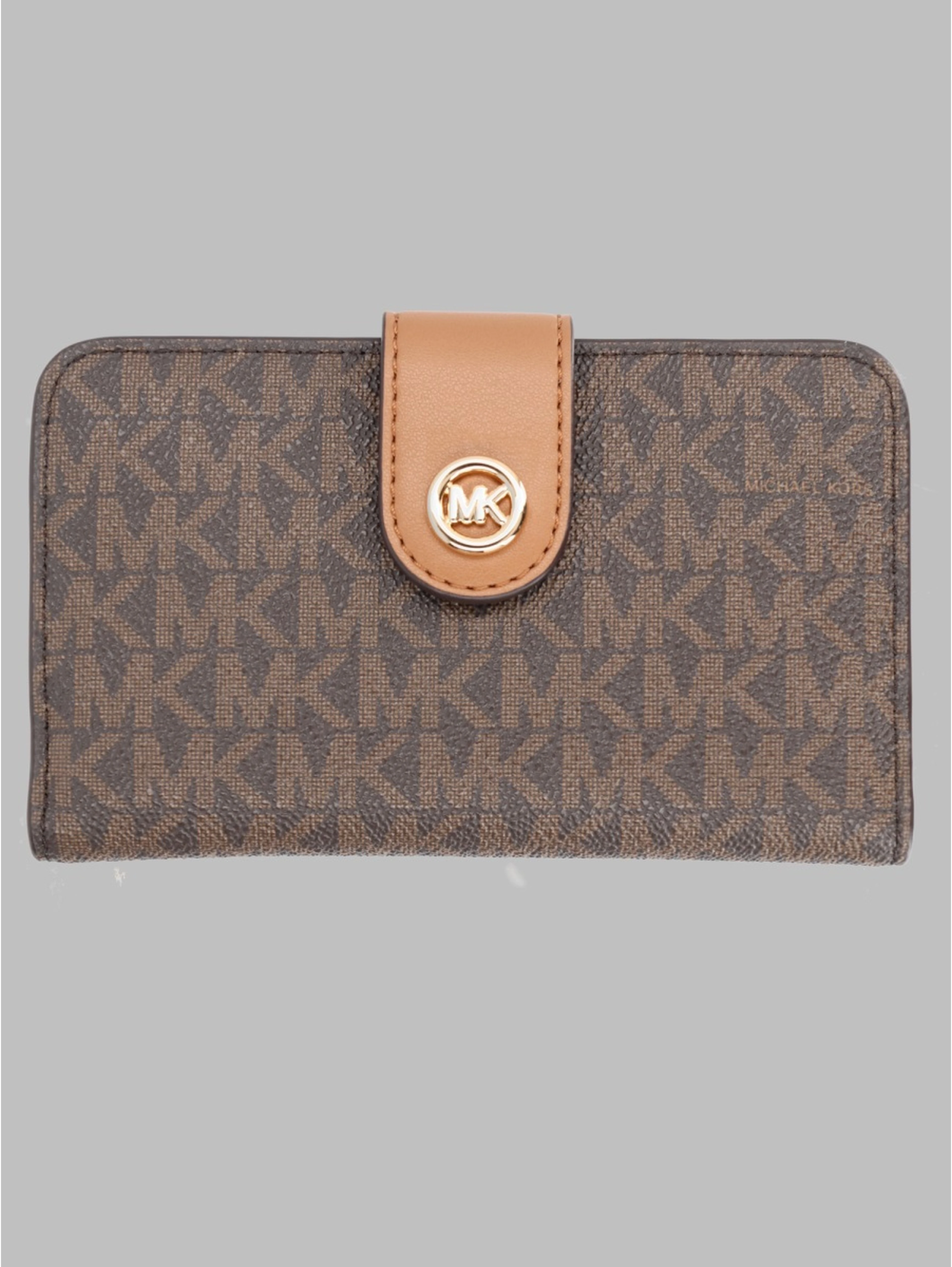 PORTAFOGLIO MEDIUM CON STAMPA LOGO E CIONDOLO MK POP