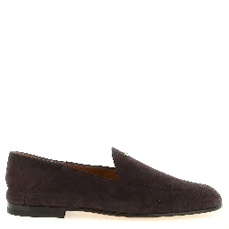Brown Goatskin Slip-On Loafers