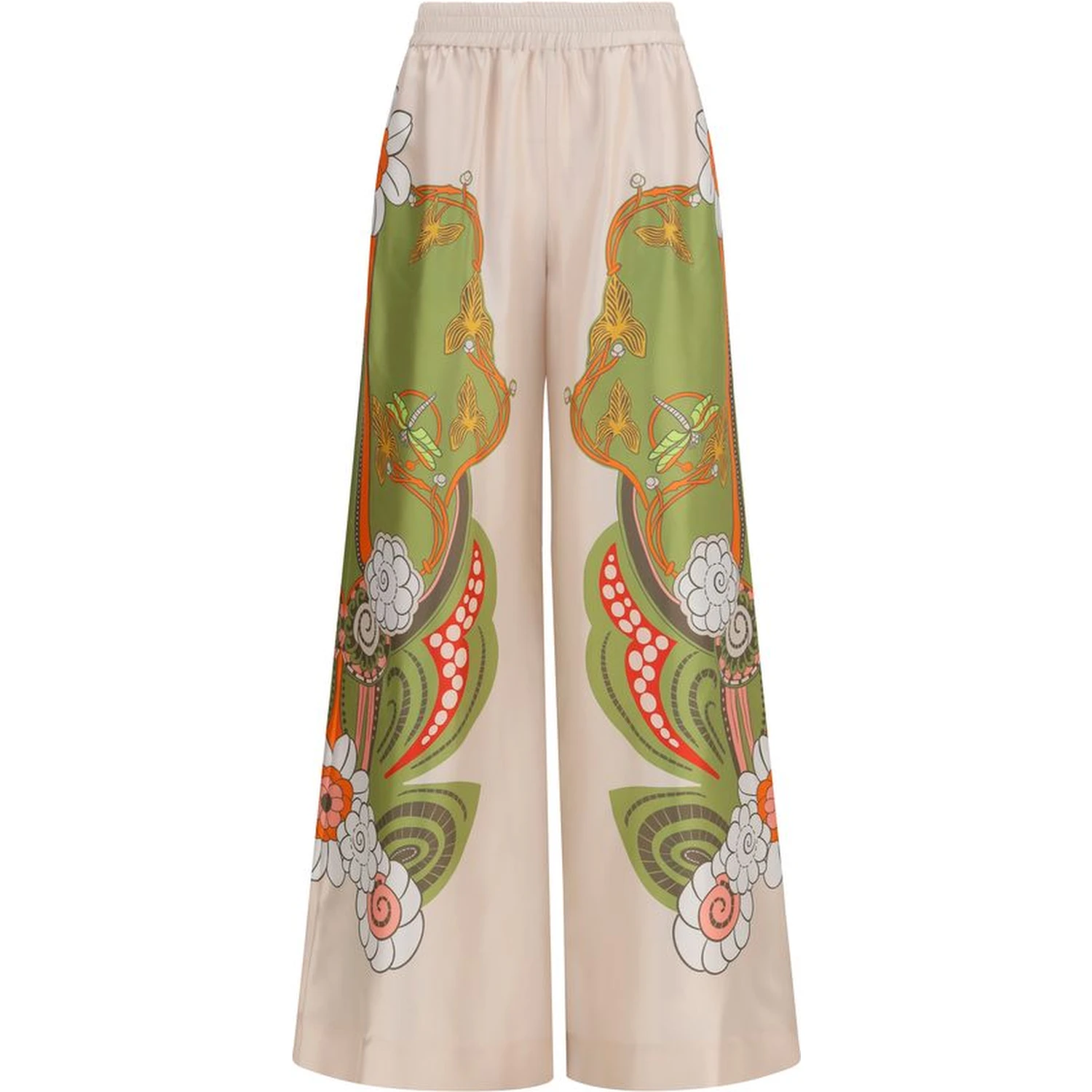 Multicolor Silk Casual Pants