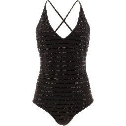 Brown Polyamide One-Piece Swimsuit