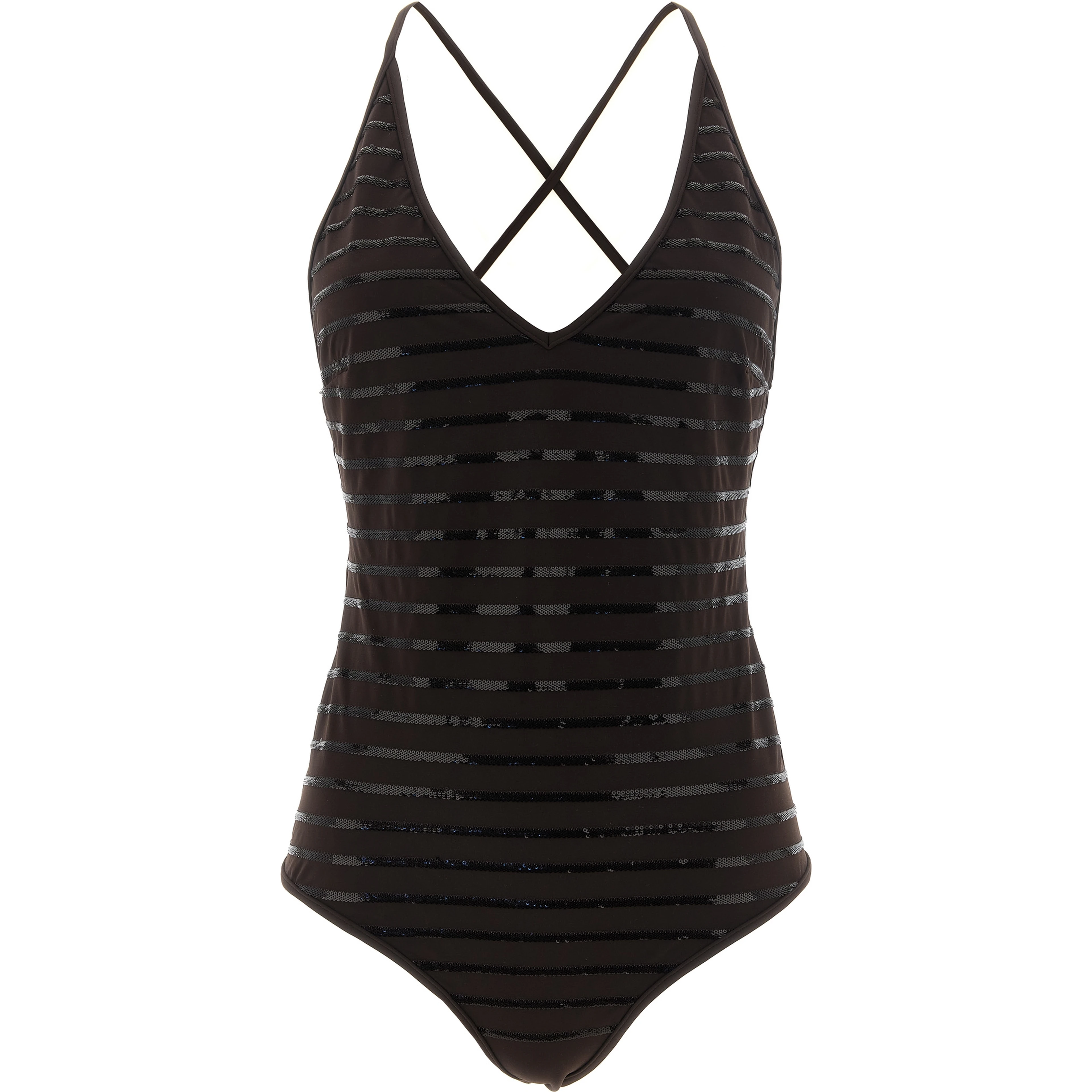 Brown Polyamide One-Piece Swimsuit