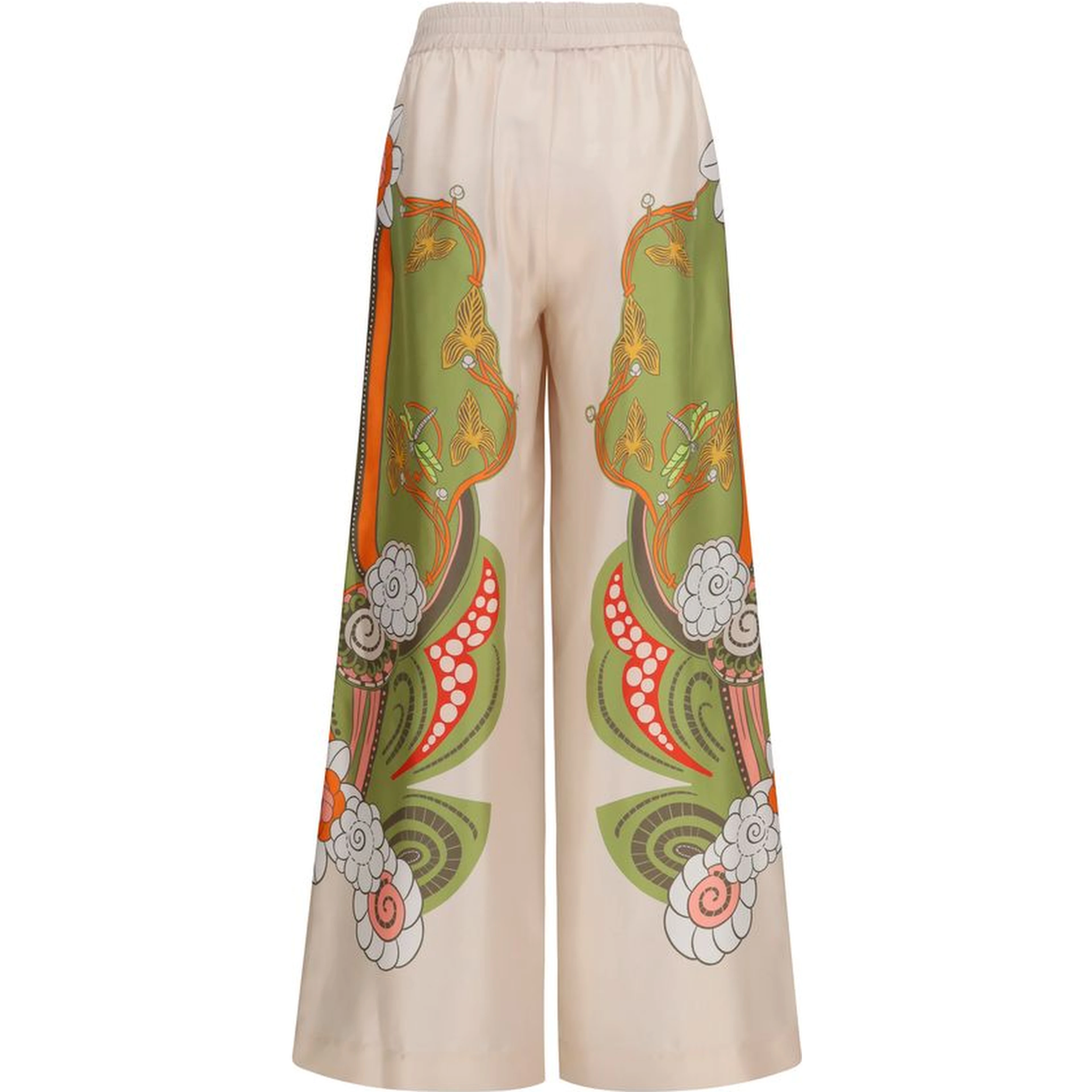 Multicolor Silk Casual Pants