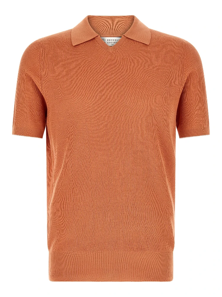 Orange Cotton Polo Shirt