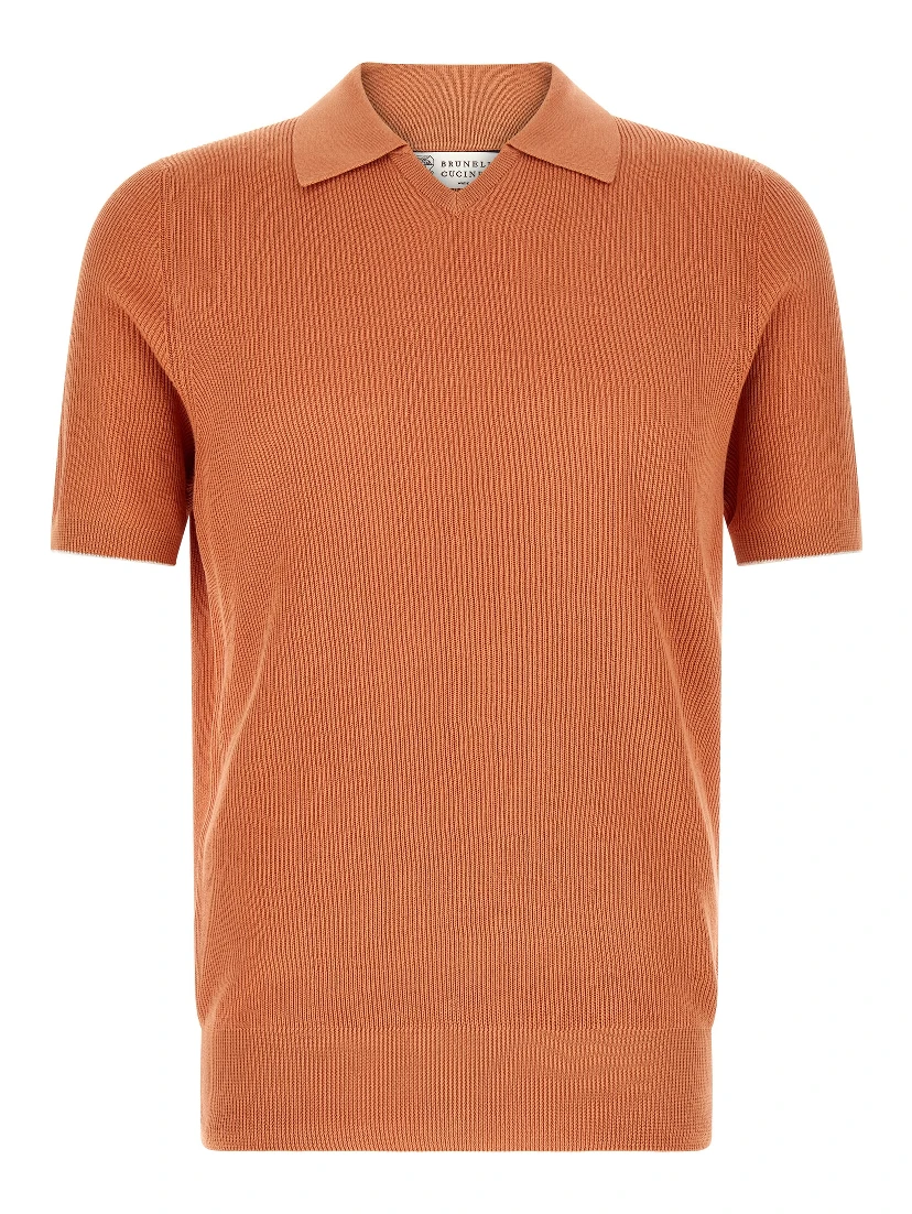 Orange Cotton Polo Shirt