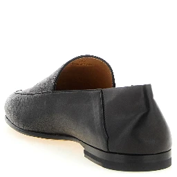 Black Lamb Leather Slip-On Loafers