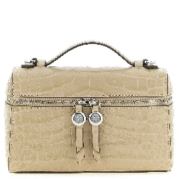 Beige Cowhide Shoulder Bag