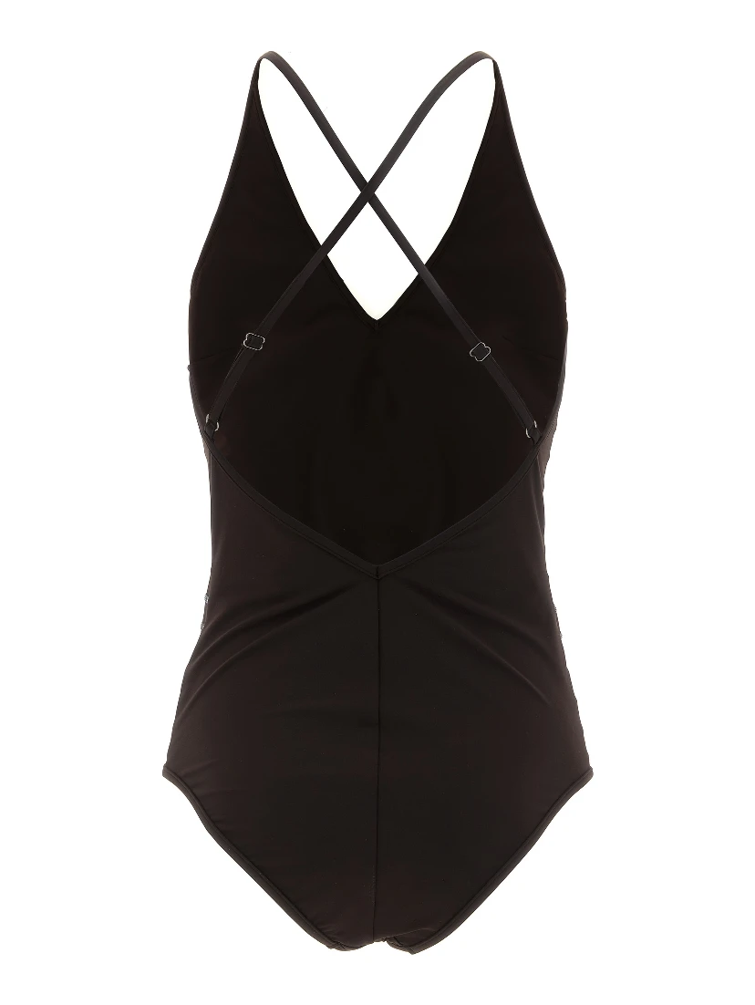Brown Polyamide One-Piece Swimsuit