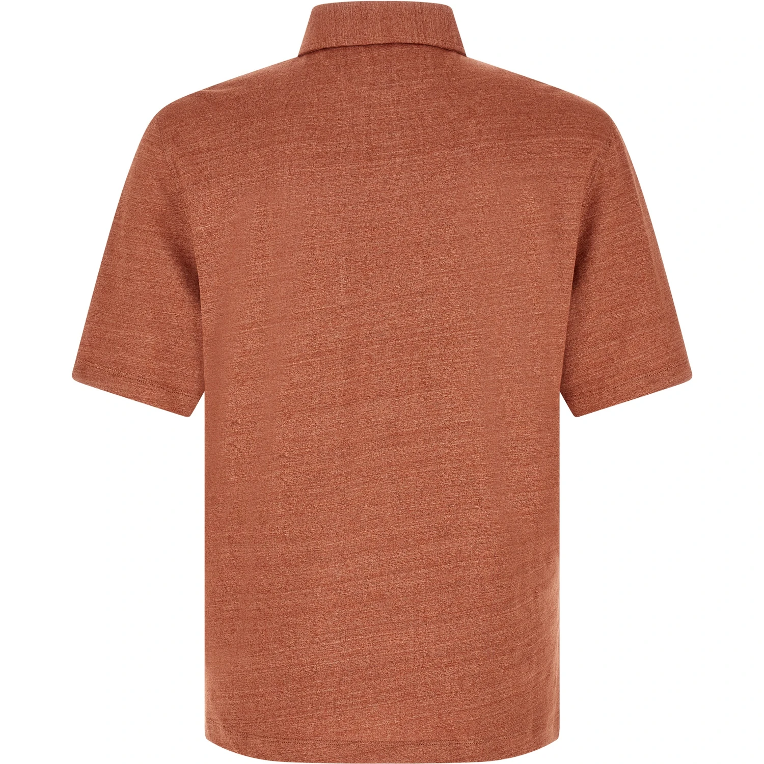Orange Linen Polo Shirt