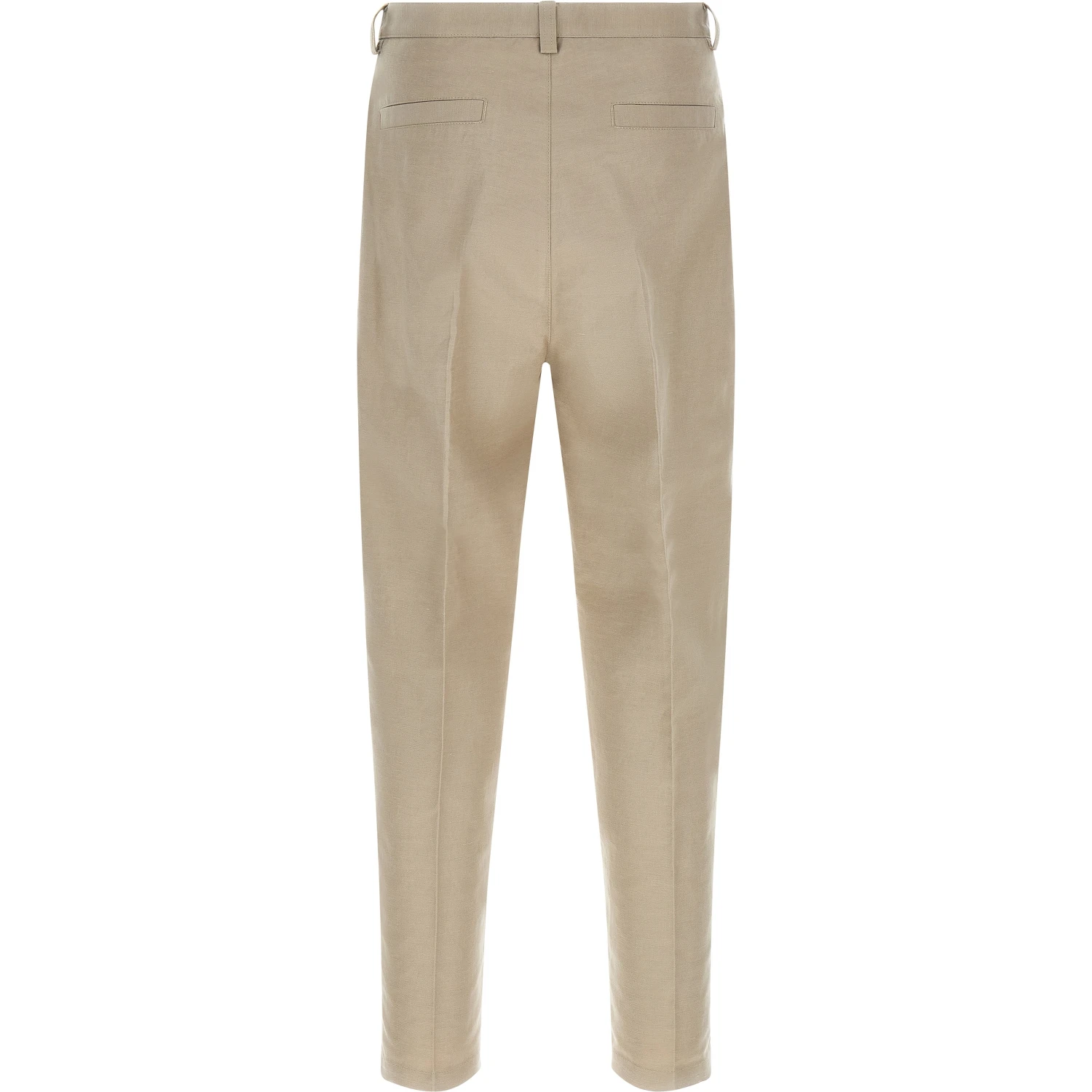 Brown Cotton Casual Pants