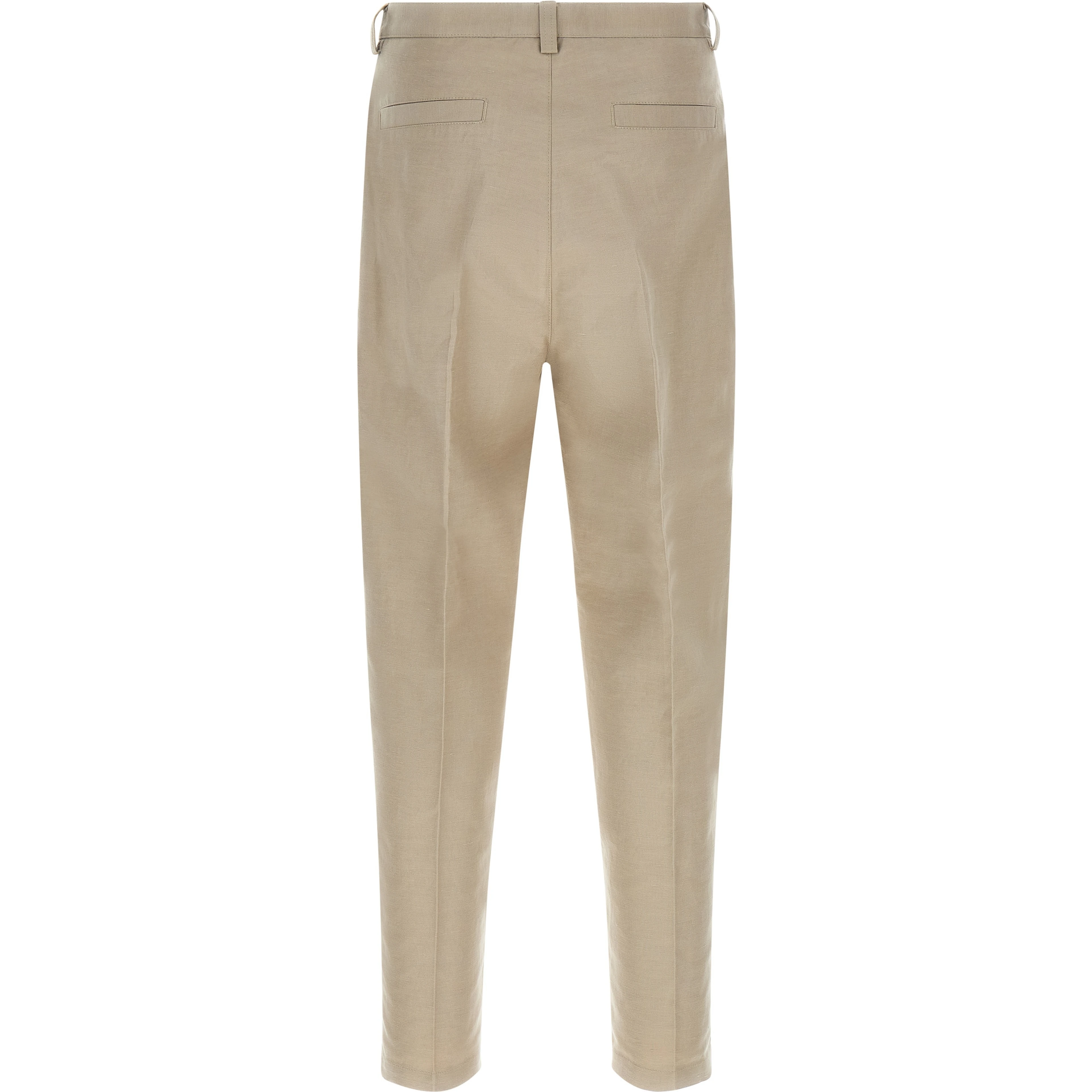 Brown Cotton Casual Pants