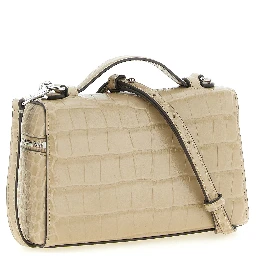 Beige Cowhide Shoulder Bag