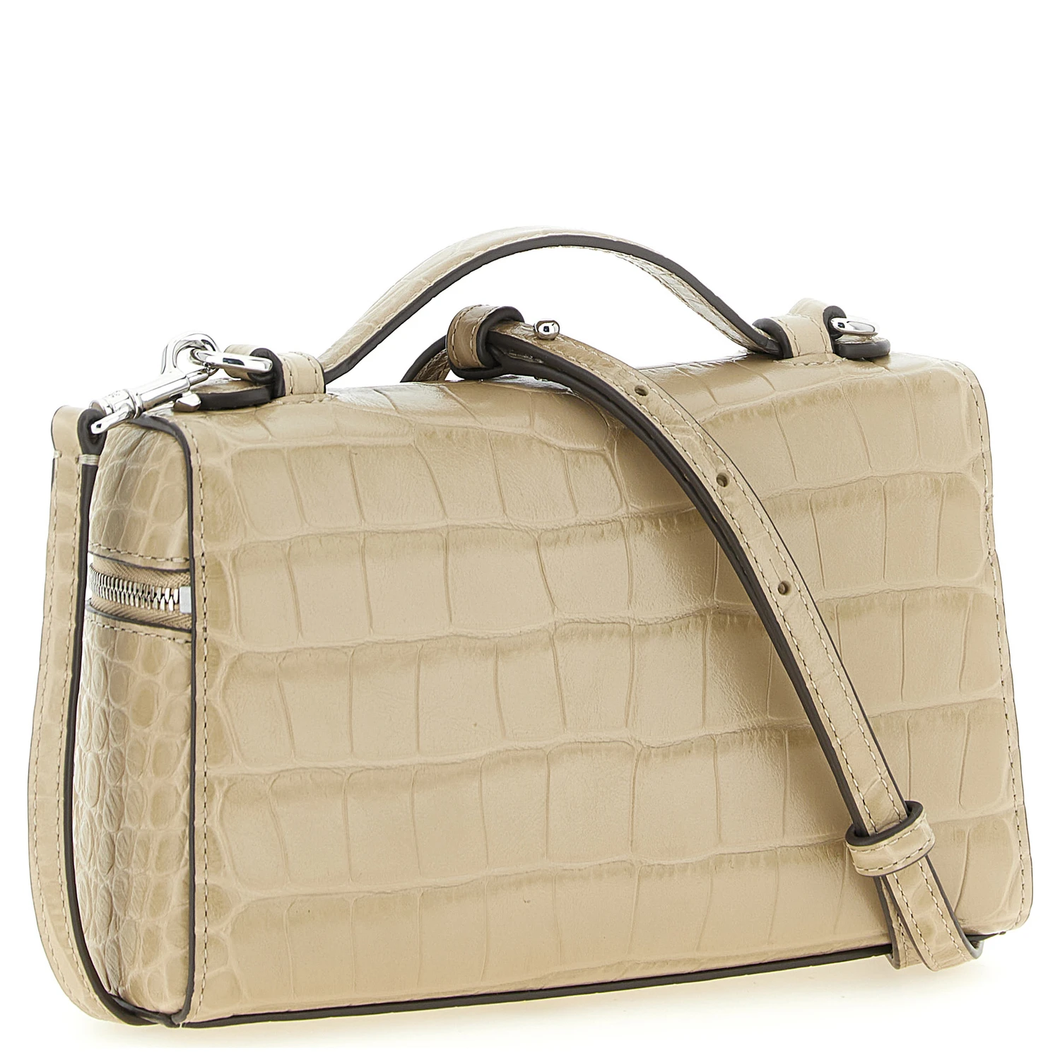 Beige Cowhide Shoulder Bag