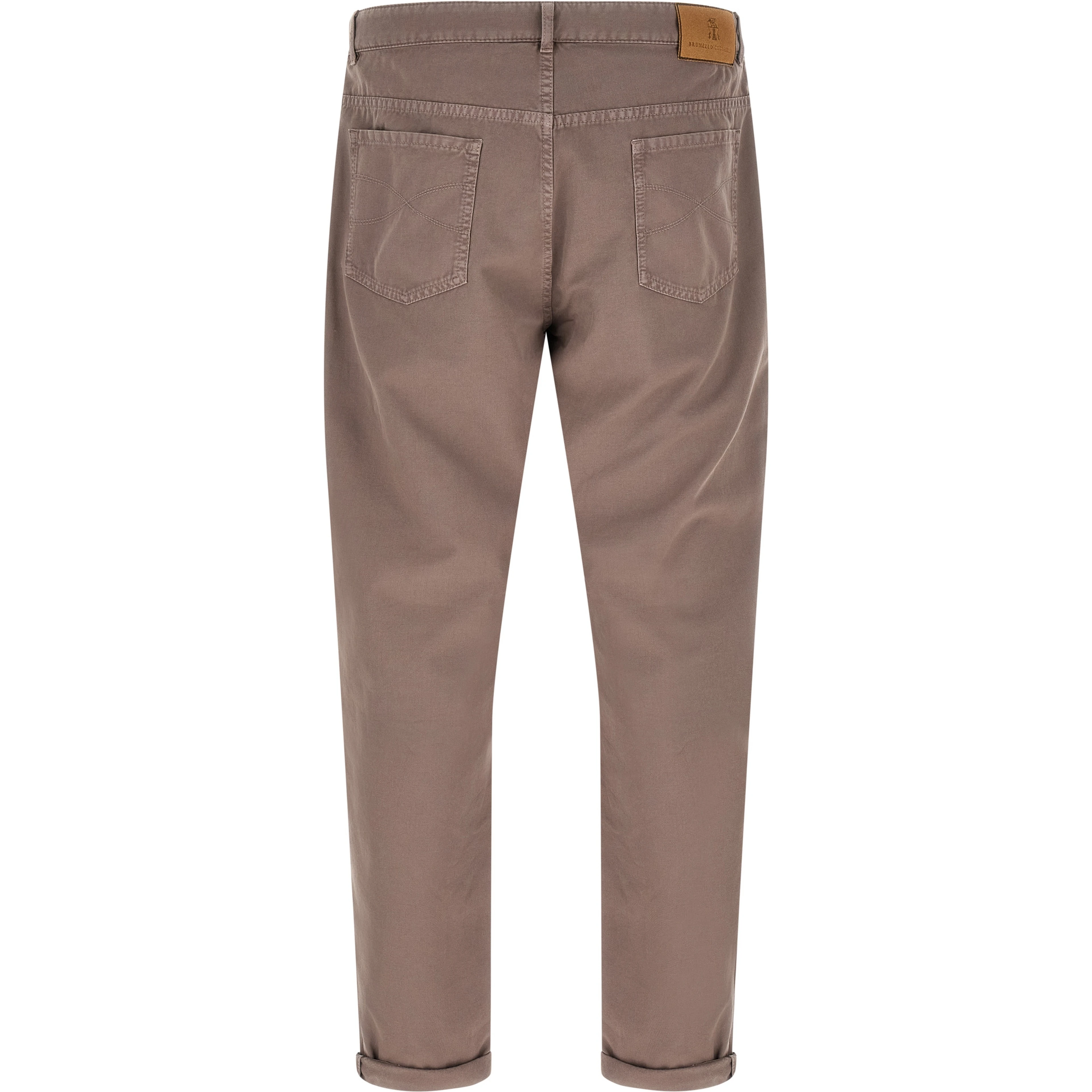 Brown Cotton Casual Pants
