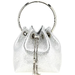 Silver Lamb Leather Handbag