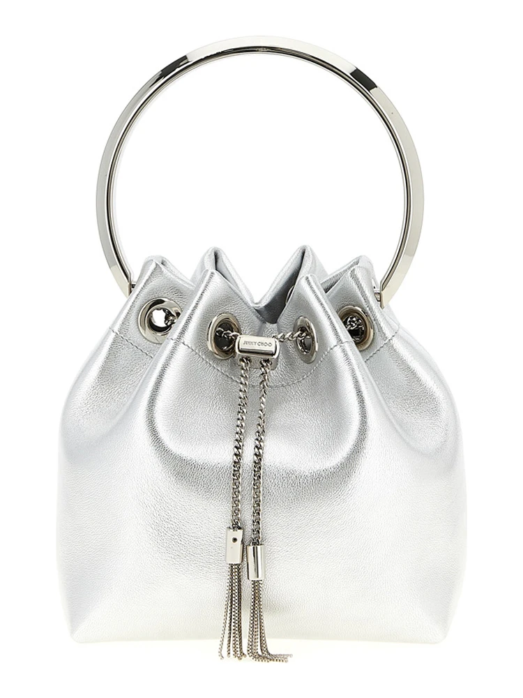 Silver Lamb Leather Handbag