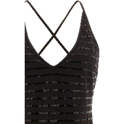 Brown Polyamide One-Piece Swimsuit