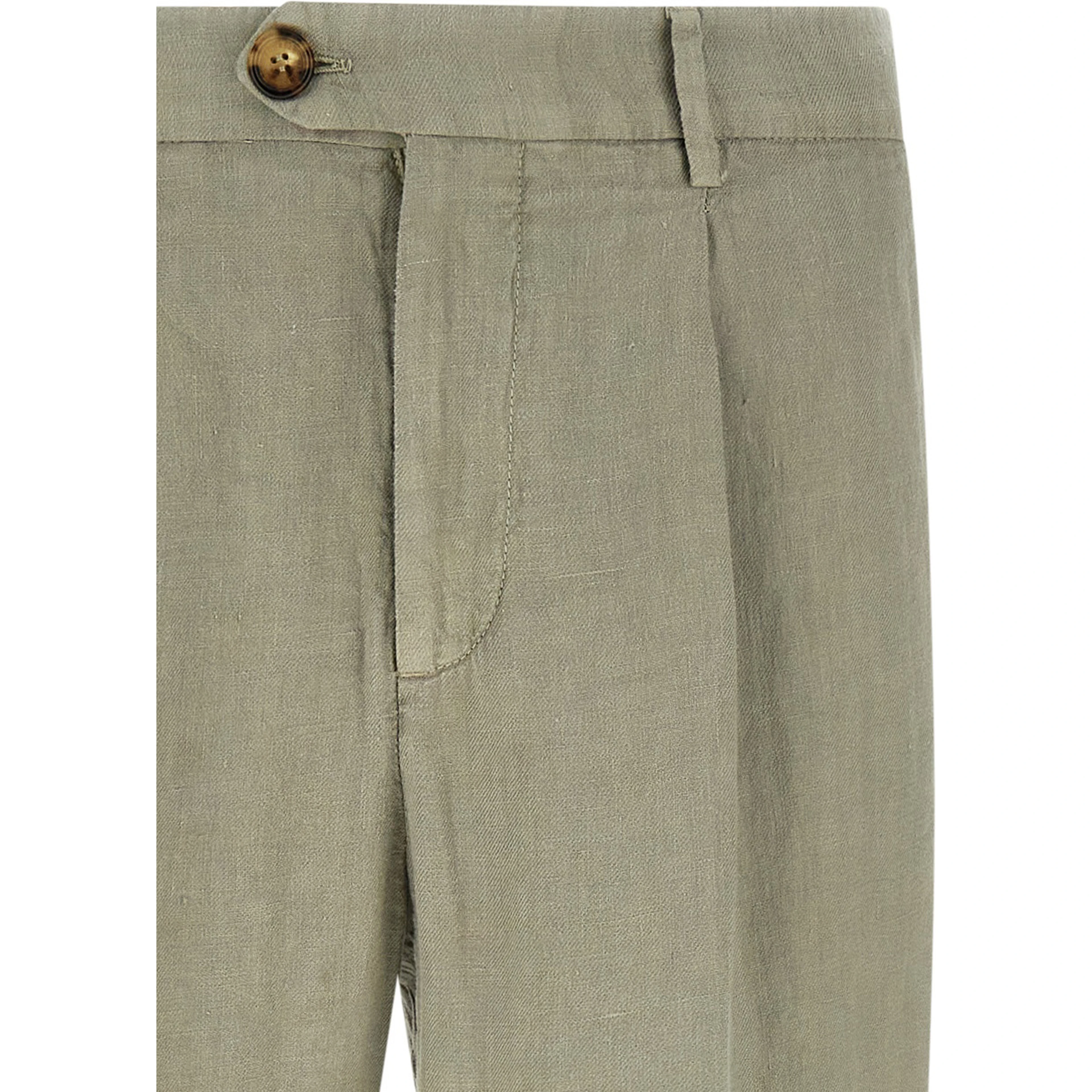 Bicolor Linen Casual Pants