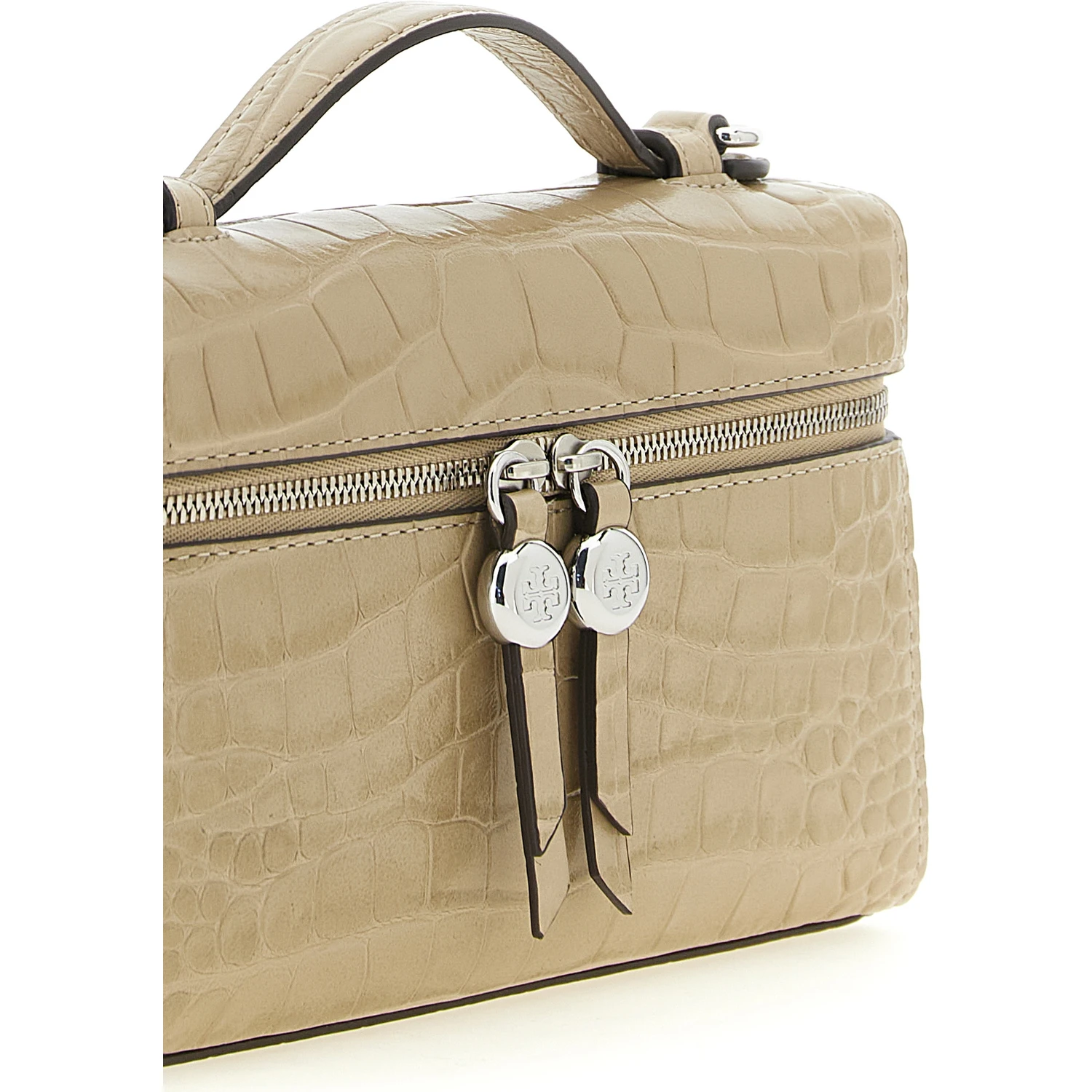 Beige Cowhide Shoulder Bag