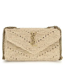 Beige Raffia Shoulder Bag