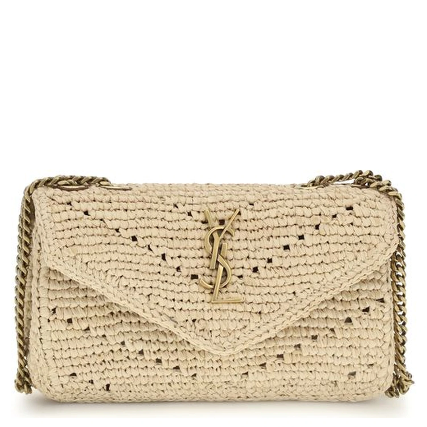 Beige Raffia Shoulder Bag