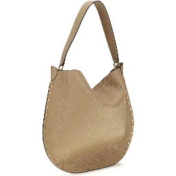 Beige Calf Leather Bos Taurus Shoulder Bag